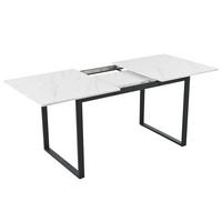 ROZKLÁDACÍ jídelní stůl 140/180 x 80 x 75 cm s nastavitelnými nožkami a deskou v mramorovém dekoru, Bílá - bílá, kompozitní dřevo (140/80/75cm) - Redom