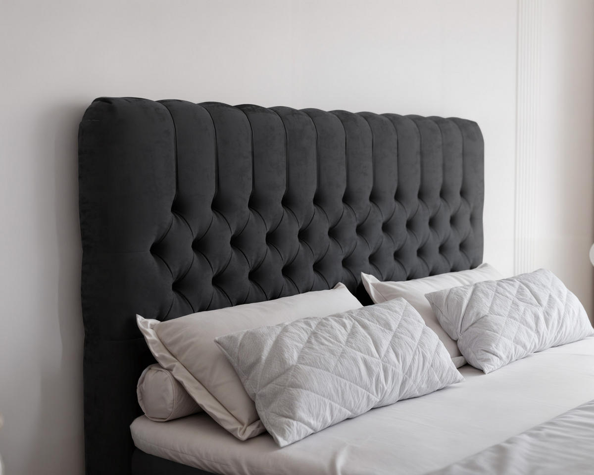 BOXSPRINGBETT 120x200 cm mit Topper - Schwarz, Holzwerkstoff/Textil (120/200cm) - Idohome