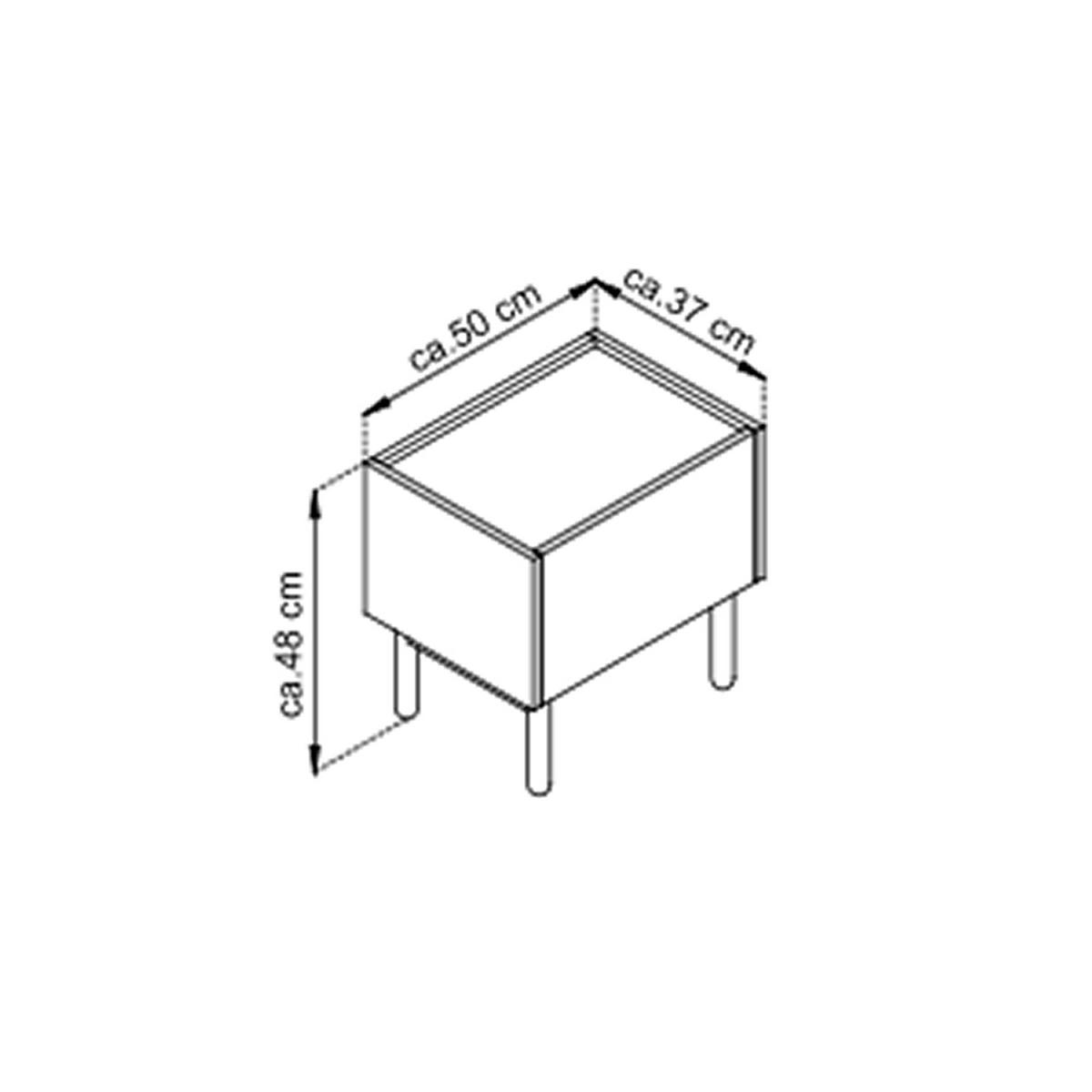 NACHTTISCH Elora 50x48x37 cm - Modern Nachtschrank zum Schlafzimmer - EIN praktischer Commode aus Spanplatten - Helle Eiche Farbe - Eichefarben, Holzwerkstoff (50/48/37cm) - Chilly