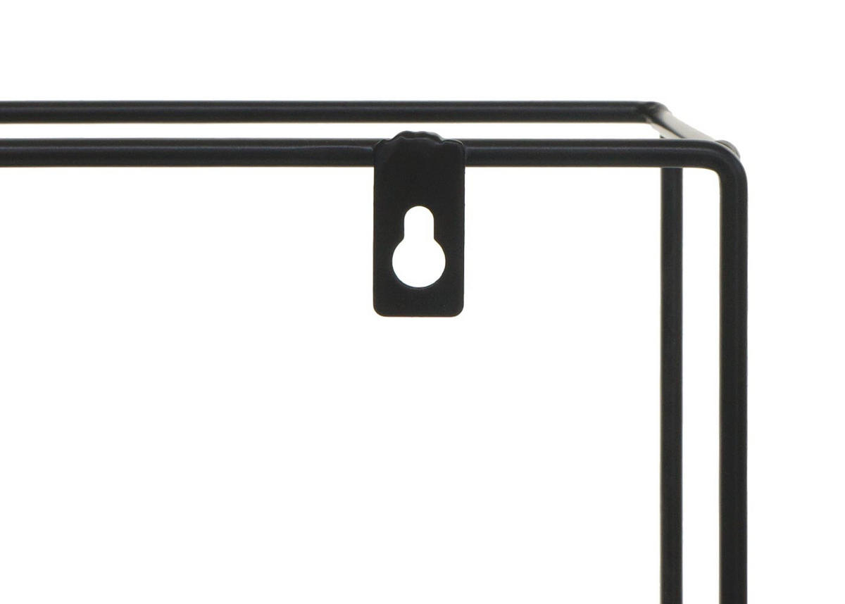 WANDREGAL rechteckig 51x40x11cm 4 Regalböden Metall Massiv-Holz Industrial Dunkelgrau - Grau, Holz (40/51/11cm) - BERLINLODGE