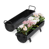 2XBLUMENKASTEN - Anthrazit, Metall (61/16.5/14cm) - Relaxdays
