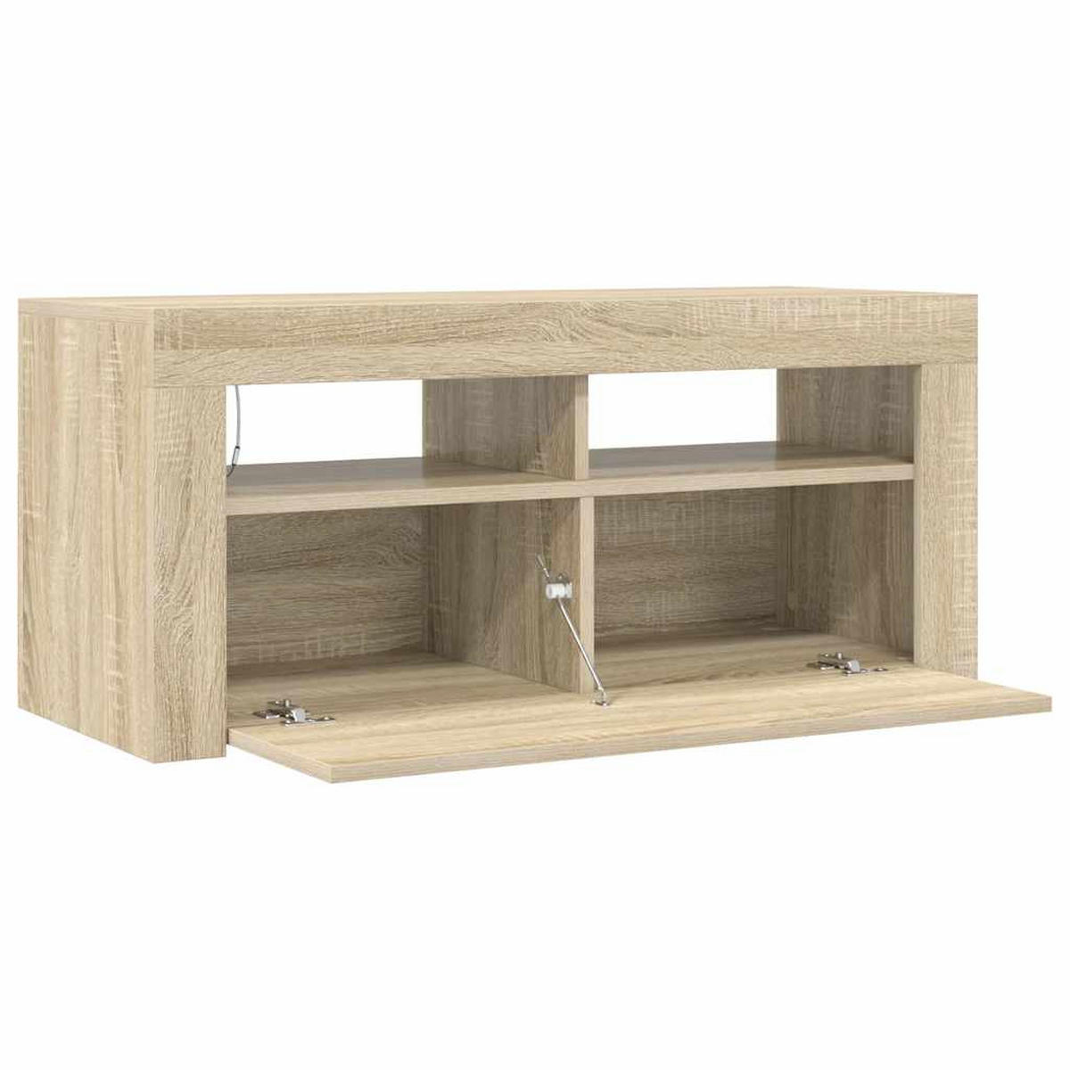 LOWBOARD mit Led-Leuchten 90/35/40 cm aus Holzwerkstoff in Sonoma-Eiche Dekor - Sonoma Eiche, Holz (90/40/35cm) - vidaXL