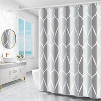 DUSCHVORHANG Polyester antibakteriell schimmelresistent wasserdicht mit Ringen und Verschluss - Grau, Textil (180/180cm) - MCBOSON