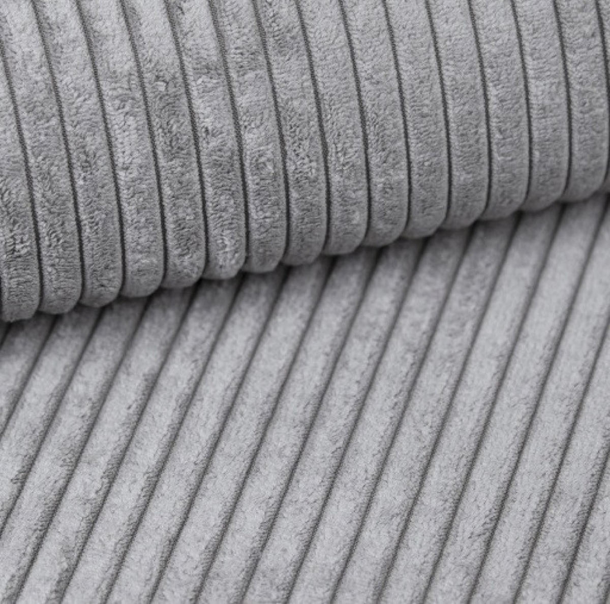 SOFA Hellgrau AGA Ausziehbar Sztruks - Grau, Textil (256/94/97cm) - Sepro Meble