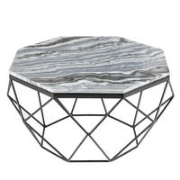 COUCHTISCH DIAMOND Marmor rechteckig Grau 70cm - Grau, Stein/Metall (70/70/38cm) - riess-ambiente