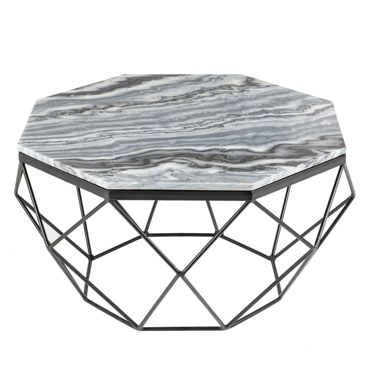 COUCHTISCH DIAMOND Marmor rechteckig Grau 70cm - Grau, Stein/Metall (70/70/38cm) - riess-ambiente