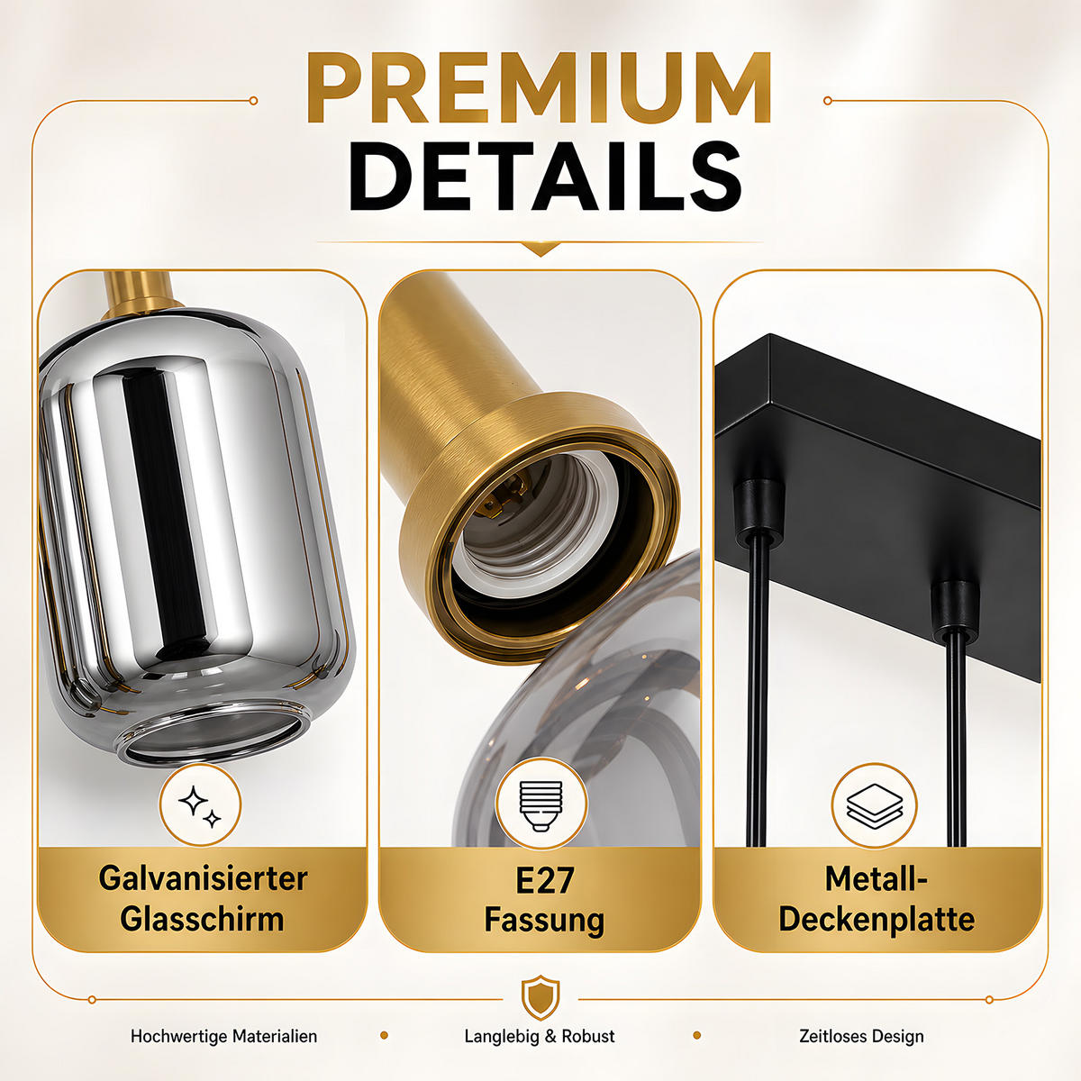 PENDELLEUCHTE Vespnal 96.6/22/150 cm - Schwarz, Glas/Metall (96.6/22/150cm) - ZMH