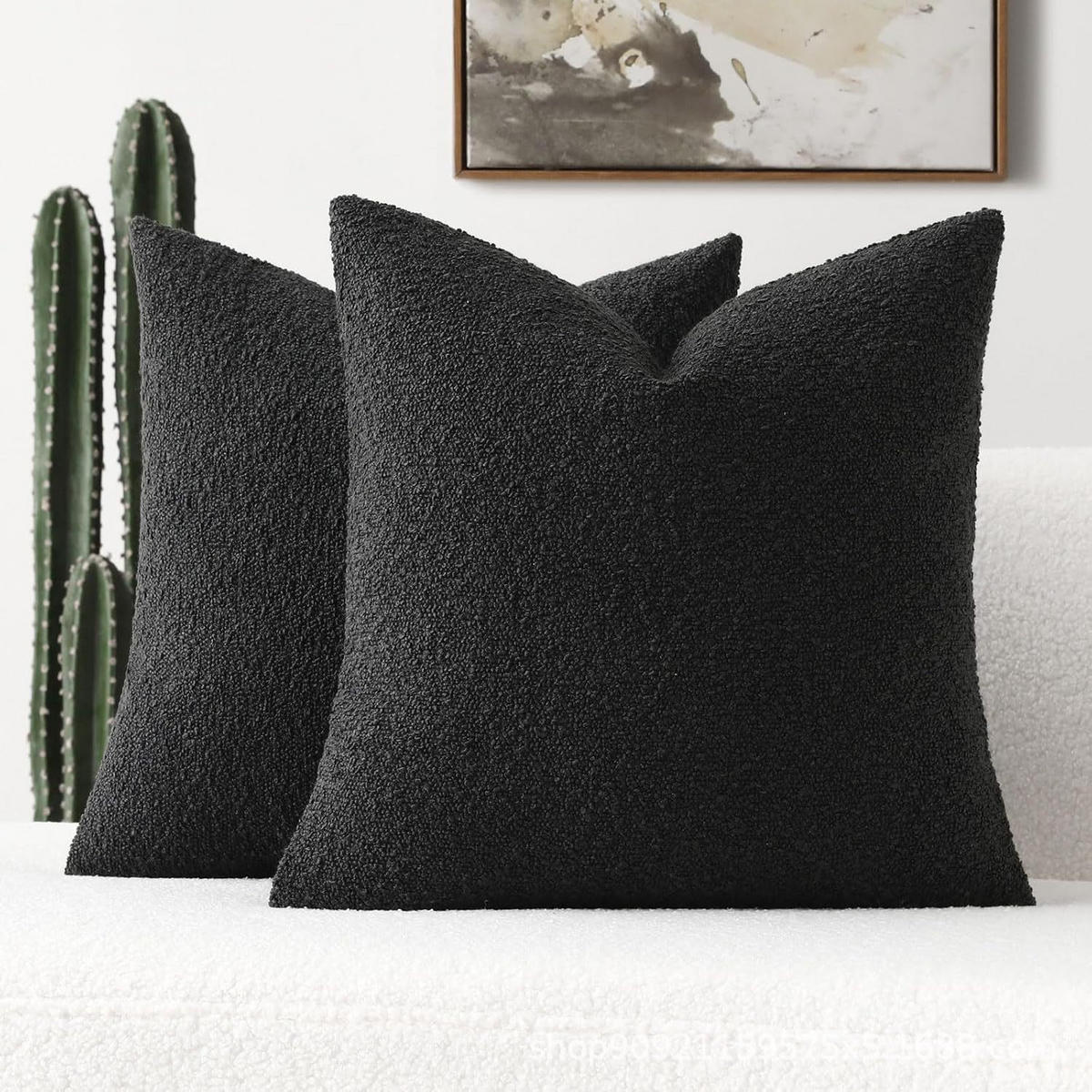KISSENBEZUG – 45 x 45 cm – Schwarz (2-teiliges Set) - Schwarz, Textil (45/45cm)