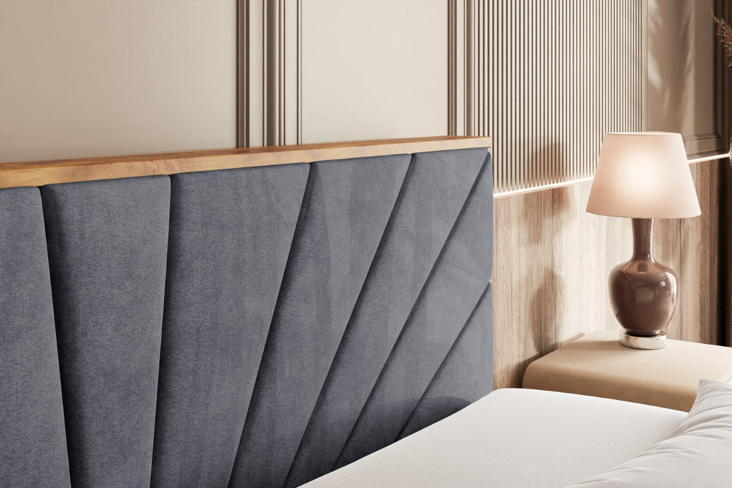 Altdecor Boxbett Dunkelgrau 200x200 cm