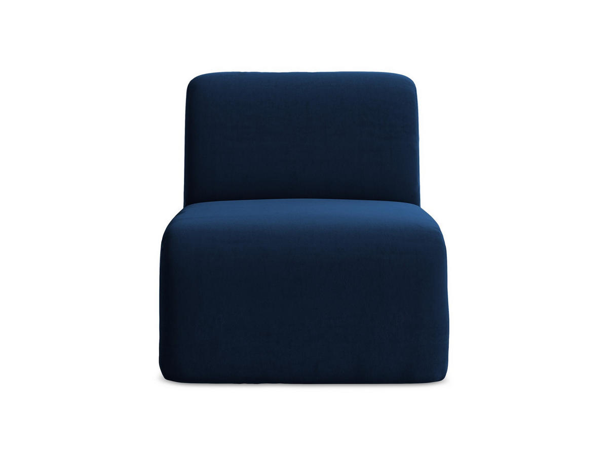 SOFAELEMENT Samt Stoff Blau - Türkis/Schwarz, Holzwerkstoff/Kunststoff (70/75/94cm) - Makamii