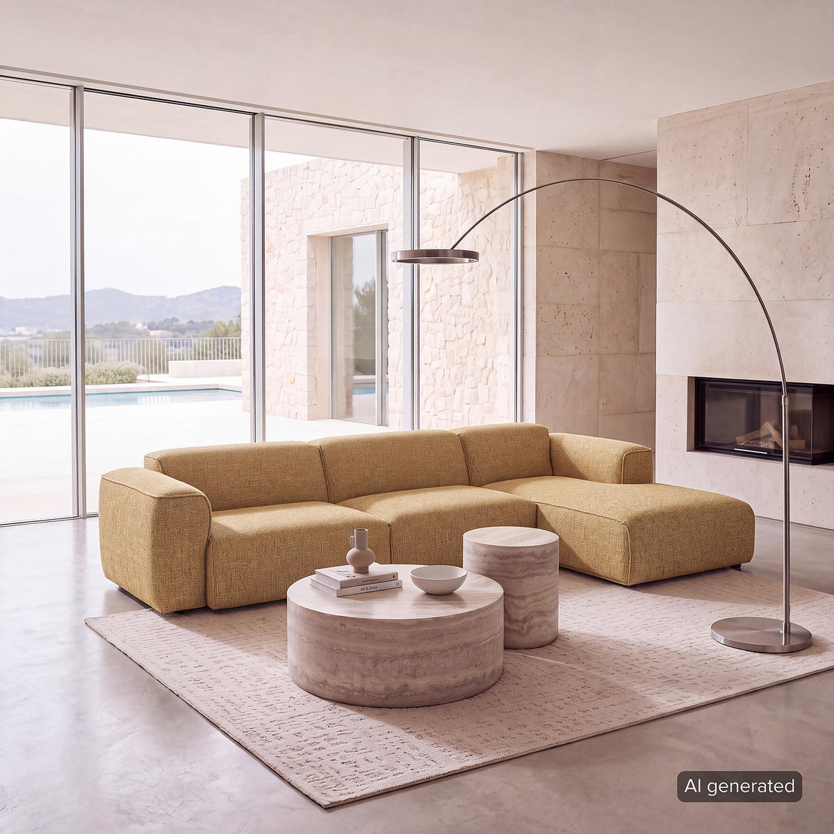 3-SITZER ECKSOFA mit Longchair - Schwarz/Honig, Kunststoff/Textil (317/173cm) - home24
