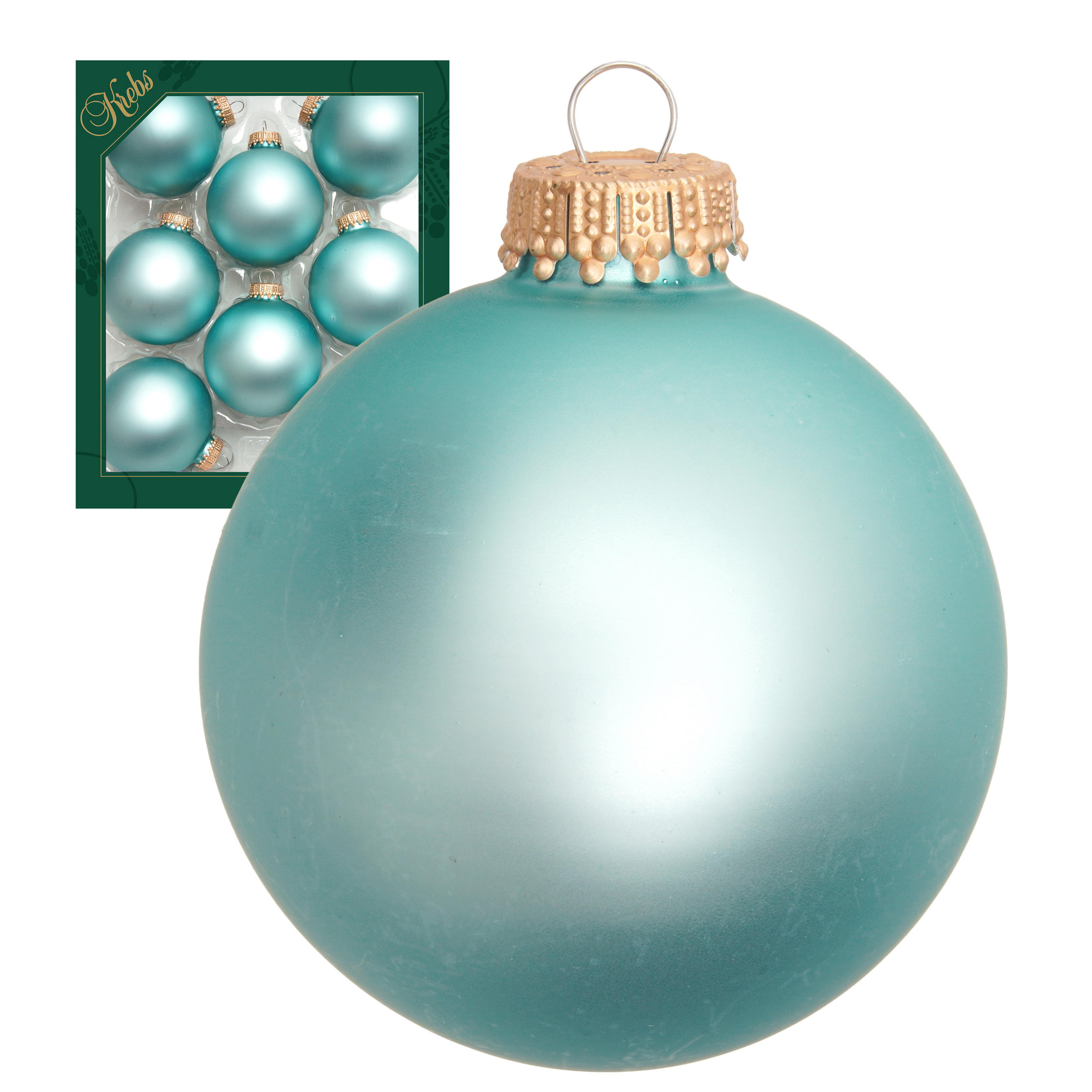 Krebs Glas Lauscha Christbaumkugeln Blau 7x7x7 cm