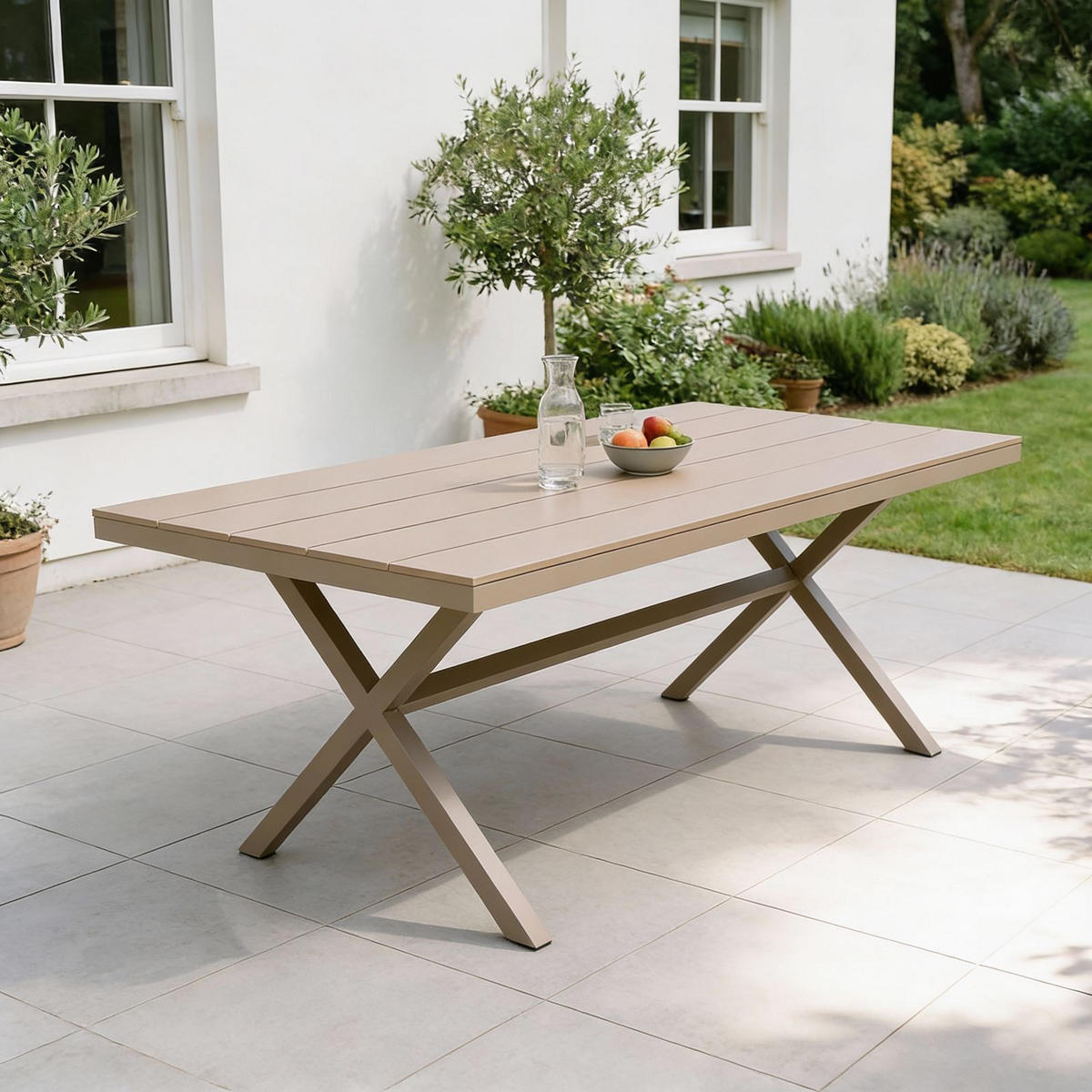 GARTENTISCH ISOLA greige - Greige, Metall (100/180/76cm) - IDIMEX