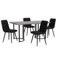 ESSGRUPPE DE-38979 140/80 cm Tisch mit 4 Stühlen Schwarz - Schwarz, Holzwerkstoff (140/75/80cm) - ComfortXL