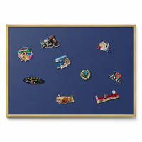 MAGNETTAFEL 100x70 cm Goldener Rahmen Dunkelblau - Pflaume, Metall (100/70/0.4cm) - TULUP