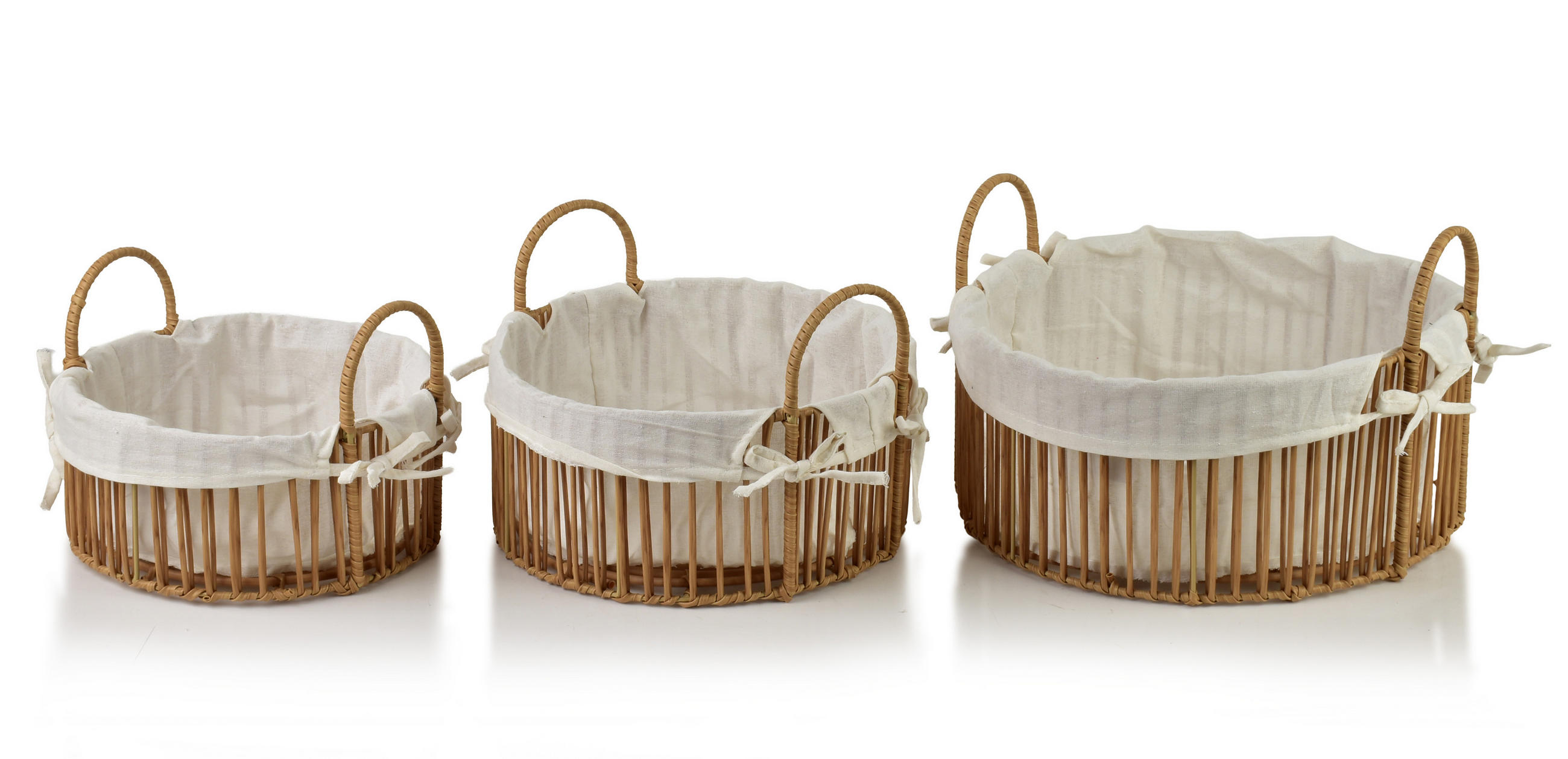 BROTKORB Will 3er Set Naturfarbe 35x35x16/24 cm Kunststoff - Naturfarben, Kunststoff (35/24/35cm) - Mondex