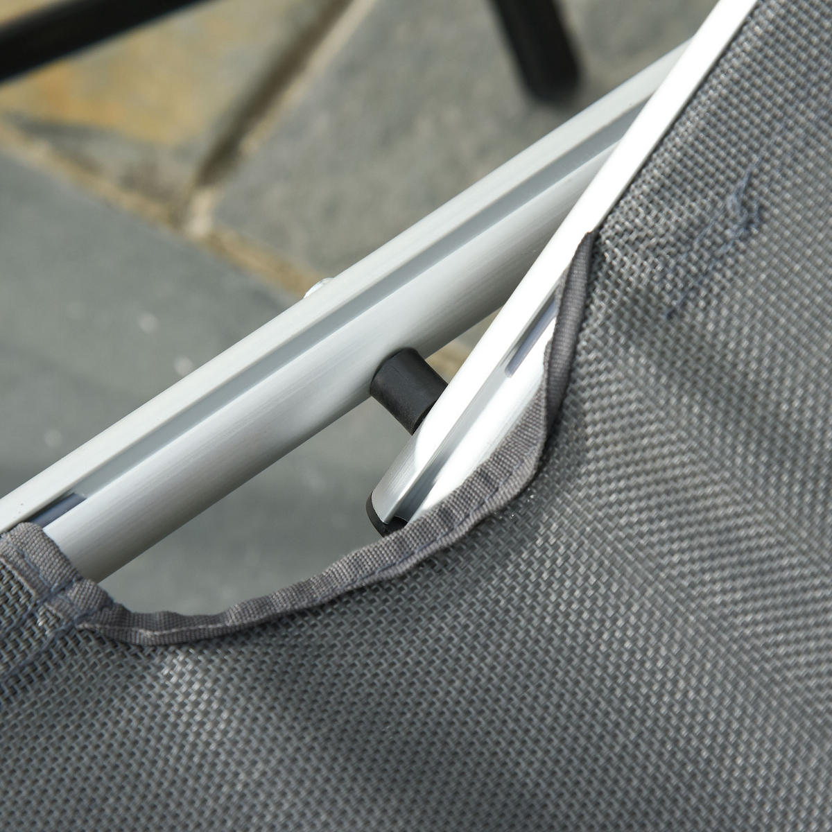 GARTENLIEGE - Grau, Textil/Metall (60/19.5/80cm) - Outsunny