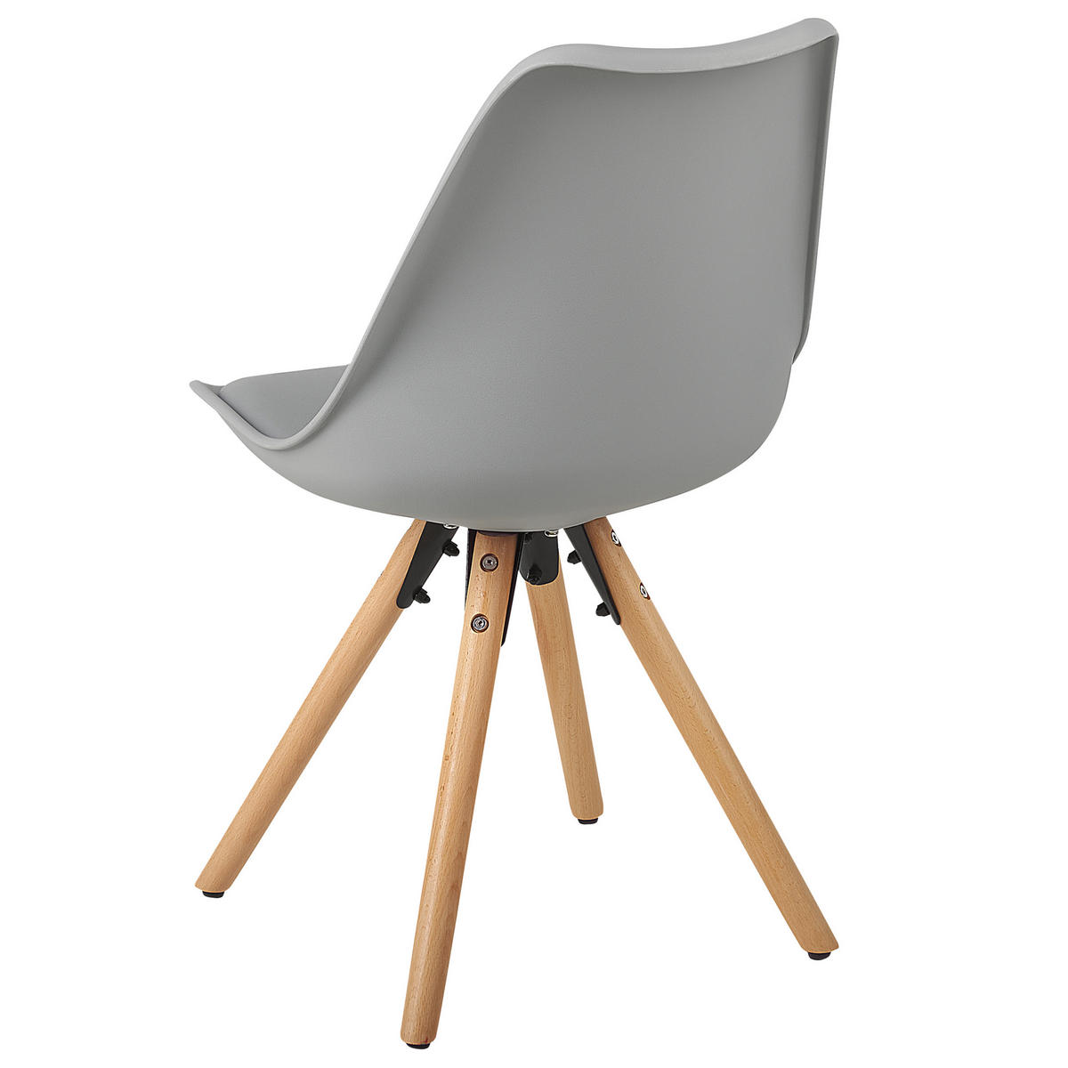 ESSZIMMERSTUHL 2er-Set Kunststoff Grau Dakota - Grau, Holz/Kunststoff (47/84/43cm) - Beliani