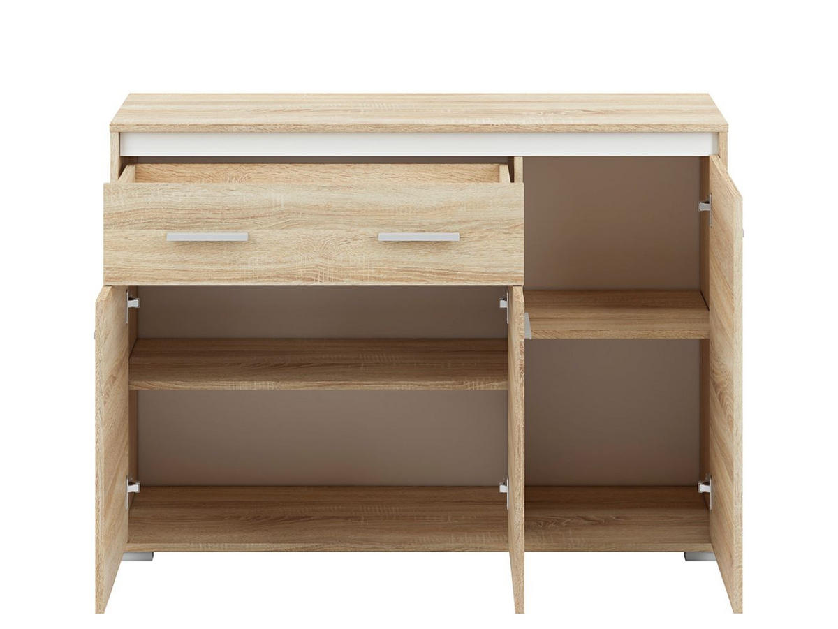 KOMMODE Avo Sonoma Eiche, Absetzung austauschbar 120 / 34 / 85cm - Braun/Sonoma Eiche, Holz/Holzwerkstoff (120/85/34cm) - Feldmann-Wohnen