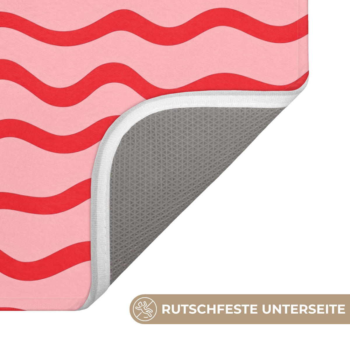 PREDLOŽKA PRED WC Hravé - vzor - červená 40x60 cm - ružová, textil/plast (40/1cm) - OnlyWow