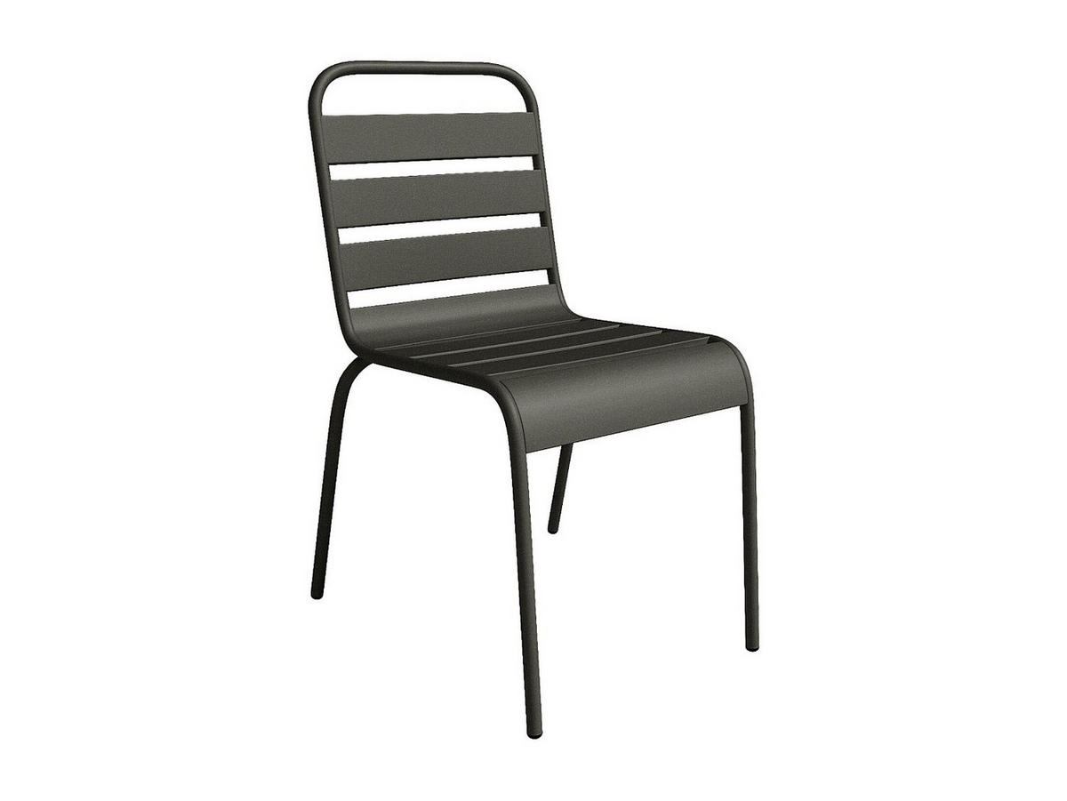 GARTENSTUHL - 47.5cm x 59cm - Stahl - anthrazitgrau - MIRMANDE - Anthrazit, Metall (47.5/79/59cm) - Vente-Unique