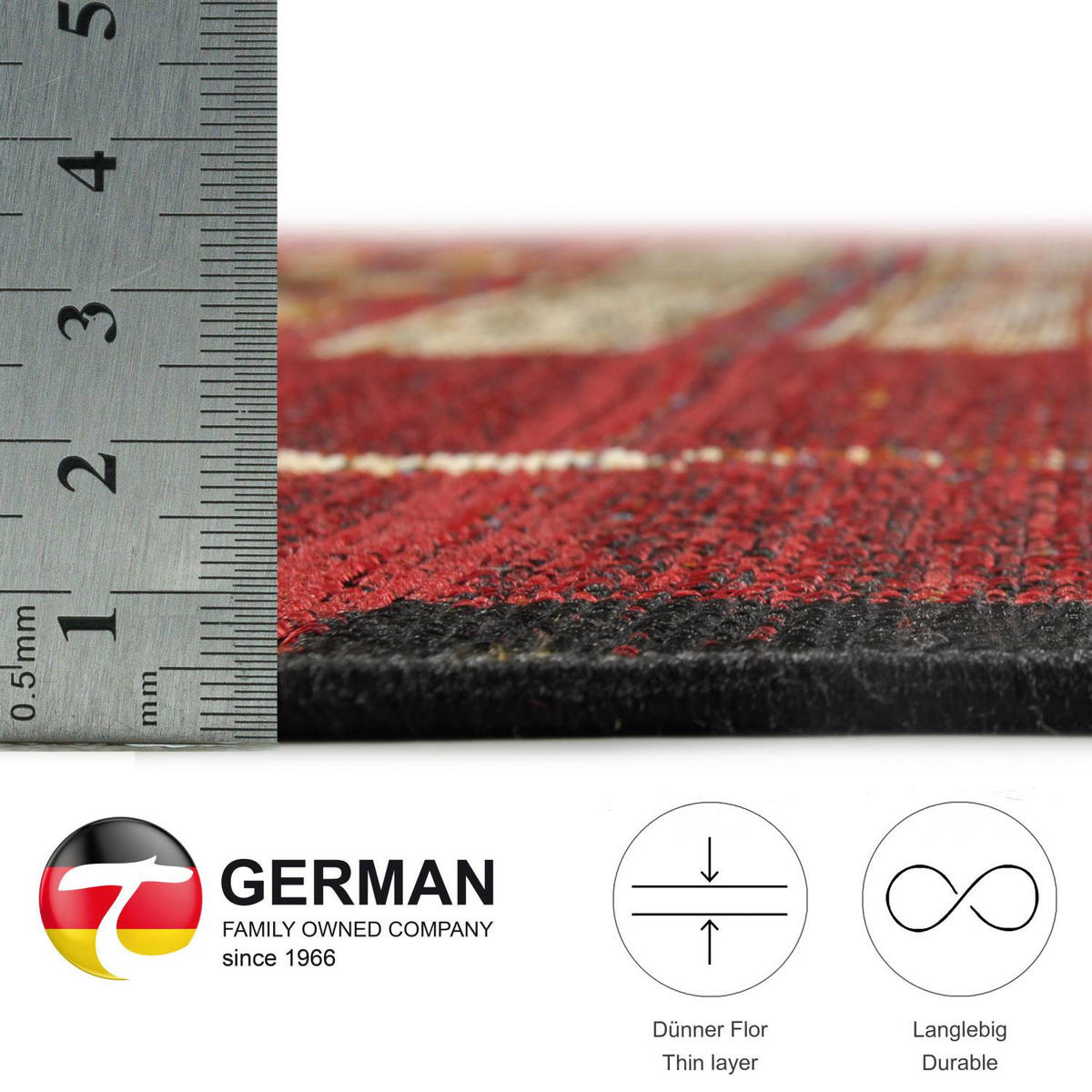 OUTDOORTEPPICH Aurora 80x165 cm - Rot, Textil (80/165cm) - Gino Falcone