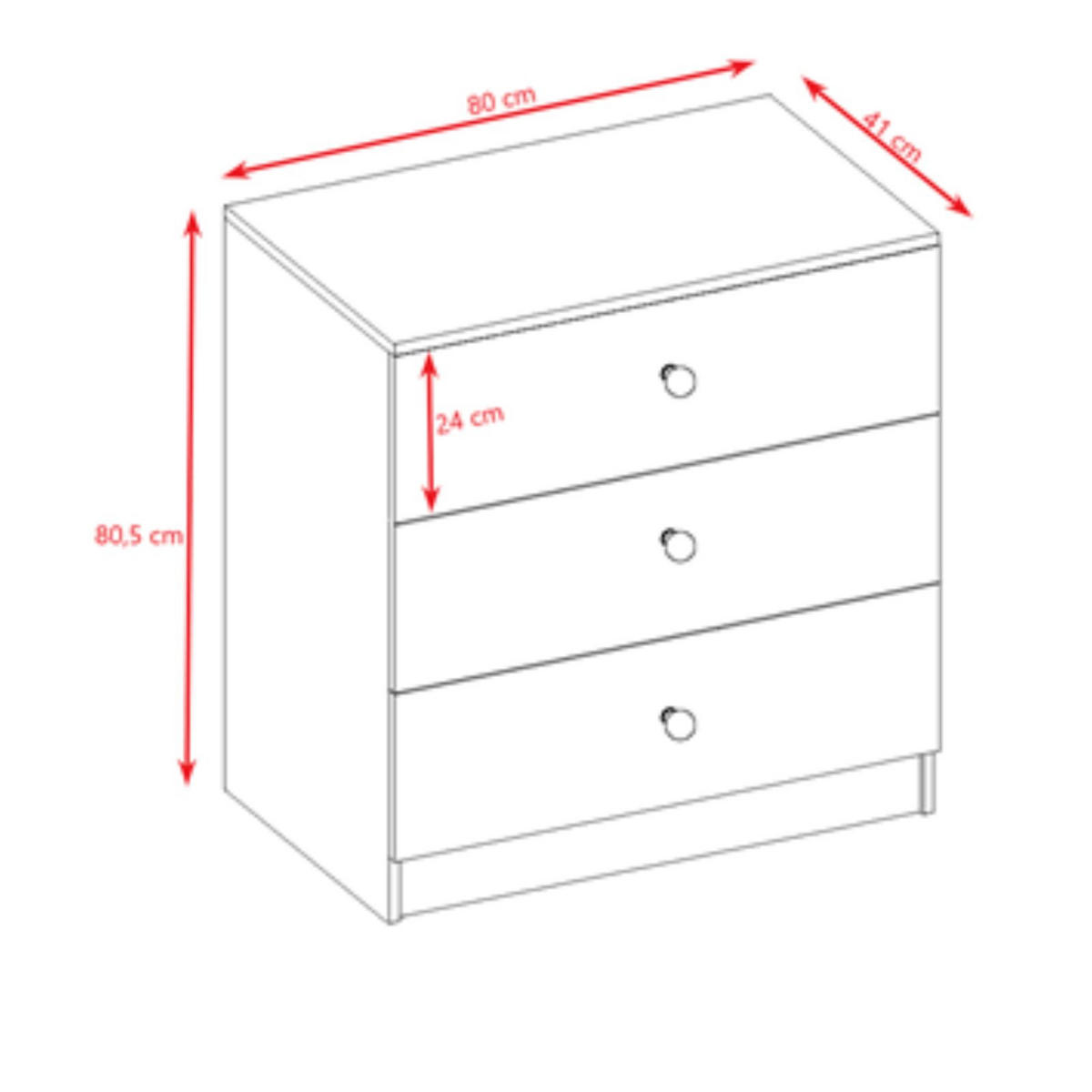KOMMODE Babydreams Formel 1 81/81/41 - Weiß, Holzwerkstoff (81/81/41cm) - RAUMHIRSCH FURNITURE