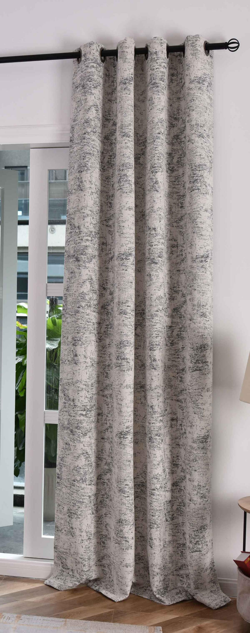 VORHANG VENEDIG HxB 245x140 cm Creme Schwarz - Creme, Textil (140/245cm) - Gardinenbox