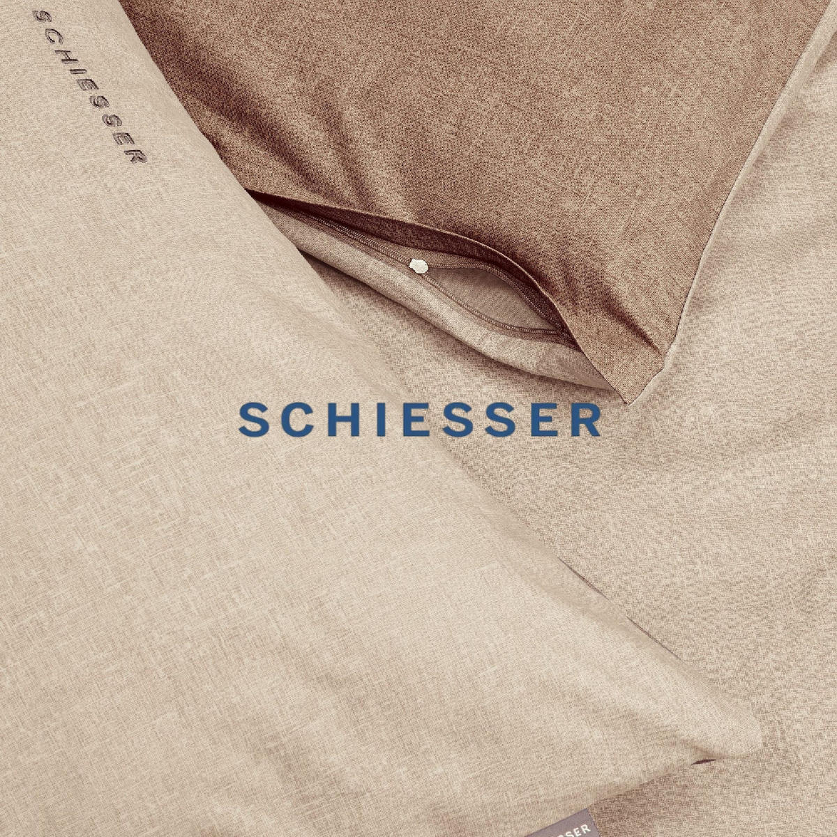 BETTWÄSCHESET Doubleface - Renforcé - 2-teilig - 155 x 220 cm - Sand - Sandfarben, Textil (155/220cm) - SCHIESSER