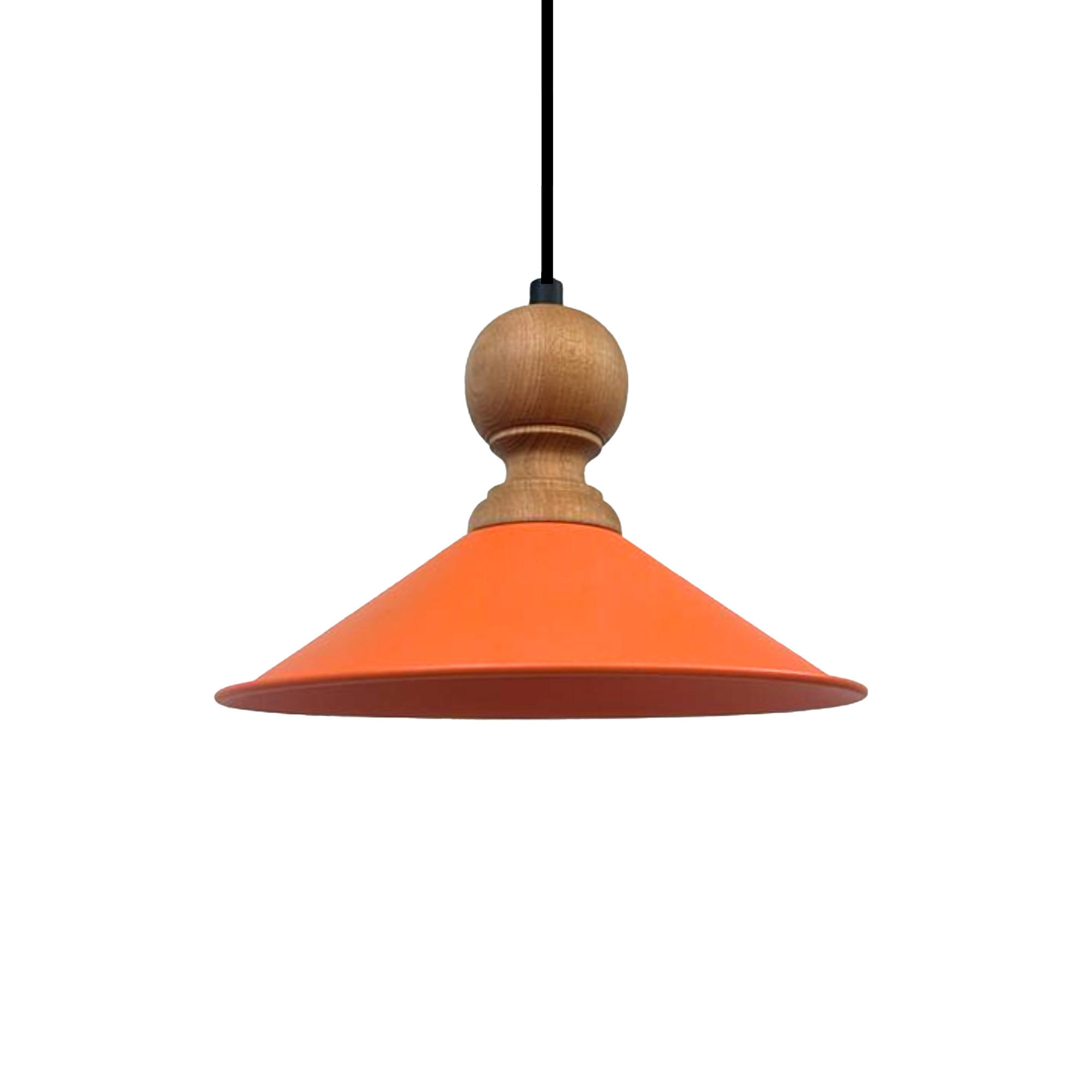 PENDELLEUCHTE Ferh 35/20 cm - Orange, Holz/Metall (20/35/20cm) - Bamyum