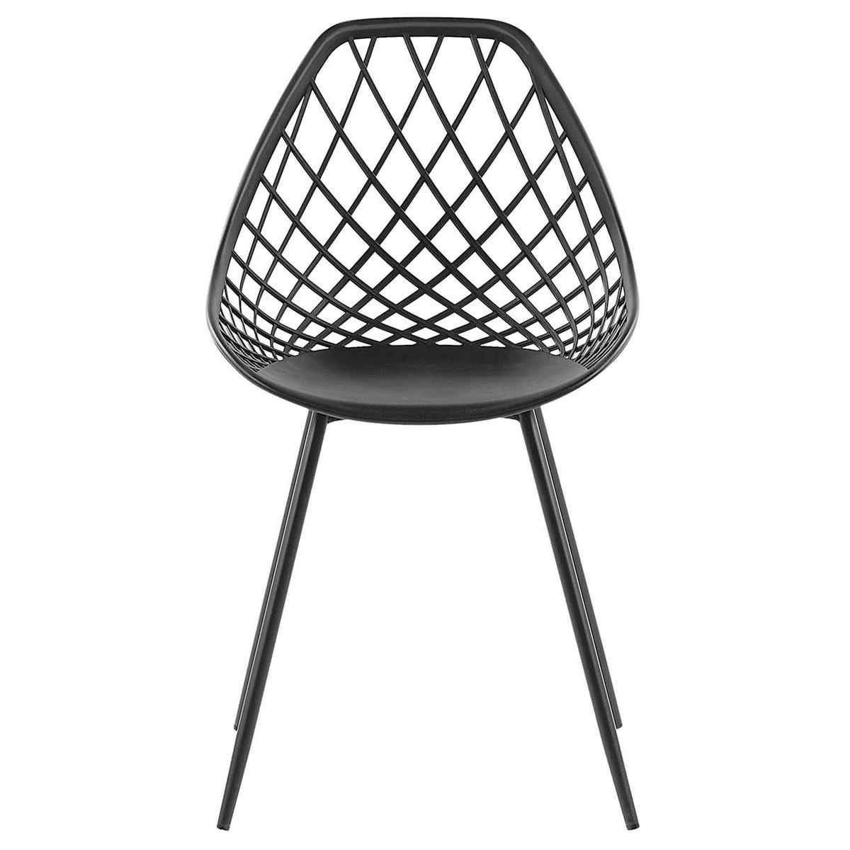 ESSZIMMERSTUHL 2er-Set Kunststoff Schwarz Canton - Schwarz, Kunststoff/Metall (46/86/52cm) - Beliani