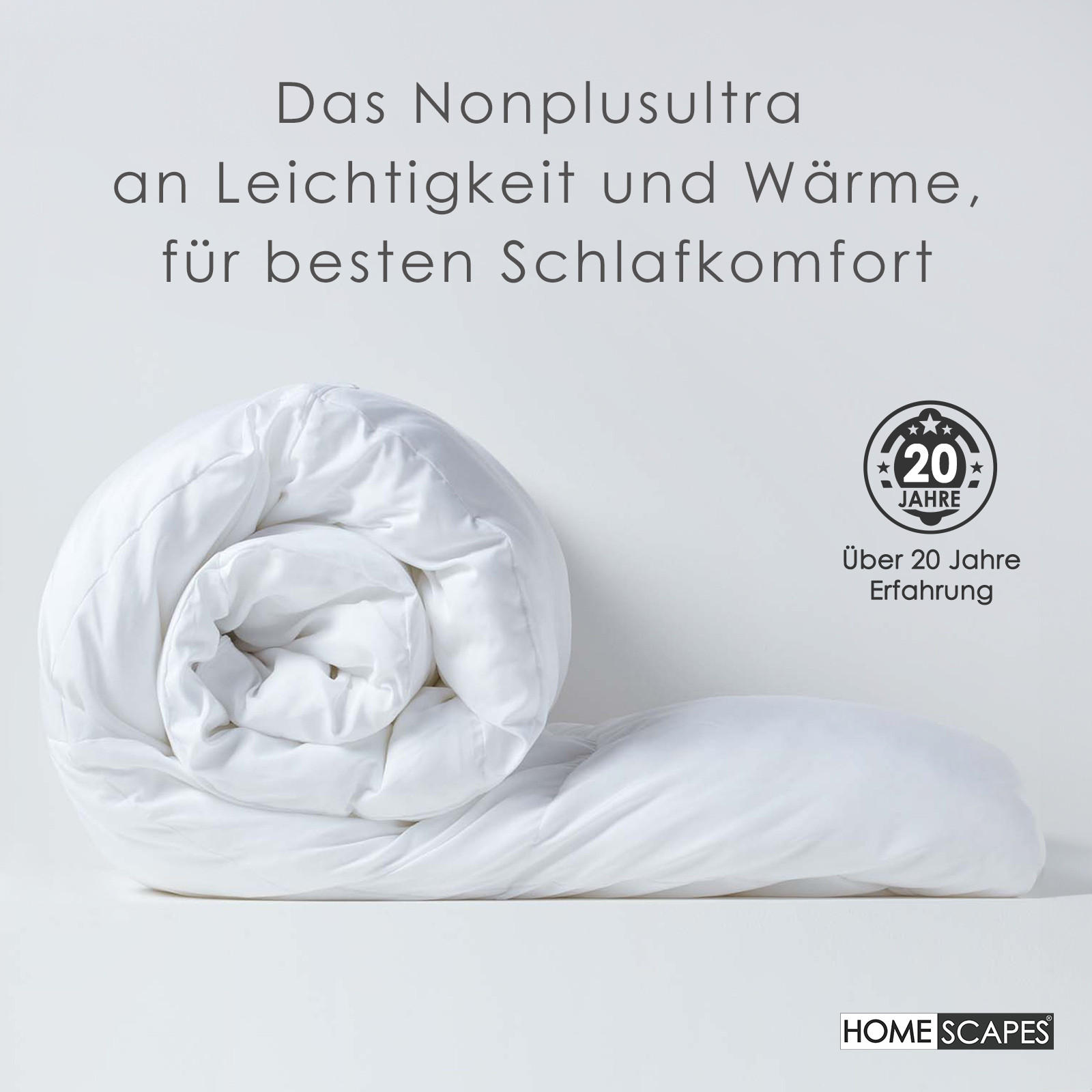 Thumbnail - Homescapes Sommerdecke, Weiß, Textil, Füllung: Polyester, Quadratisch, 200x200 cm, Oeko-Tex®, Schlaftextilien, Bettdecke...