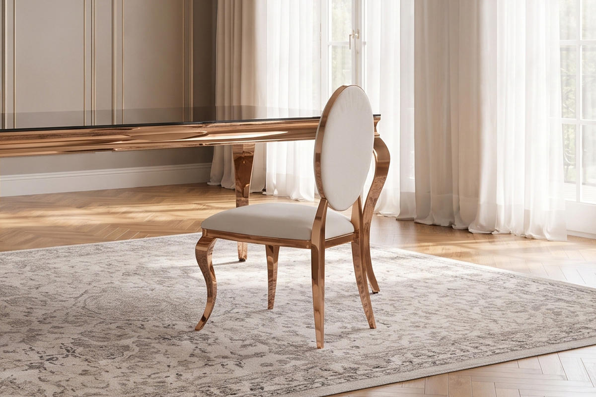 ESSZIMMERSTUHL LINDA Cremeweiß Velvet - Creme, Textil (50/92/56cm) - KAWOLA