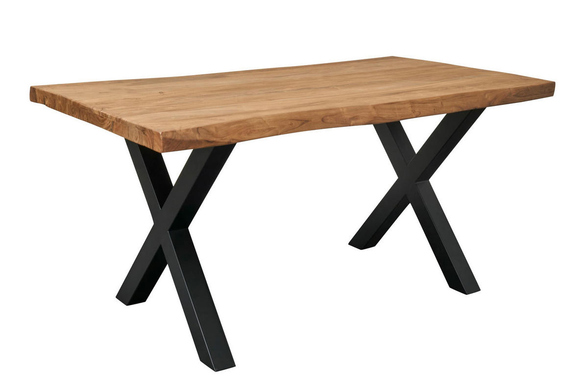 ESSTISCH 180x90 cm, Akazienholz, Naturell-Schwarz - Naturfarben, Holz (180/90/76cm) - dasmöbelwerk