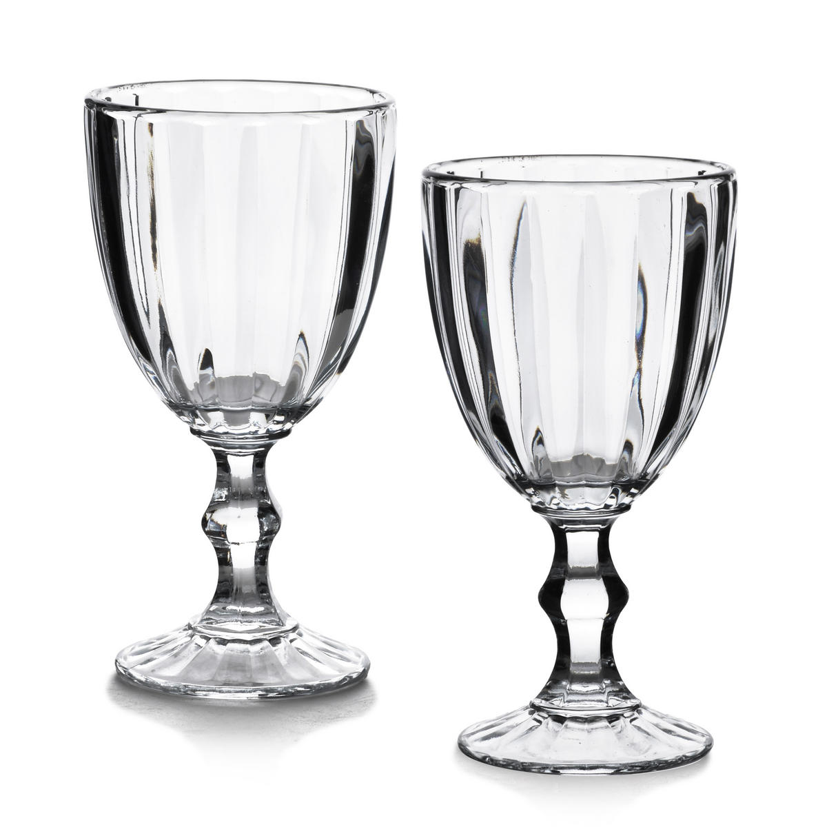 TRINKGLAS Elise Stripes 4er Set Transparent 9x9x17 cm Glas - Transparent, Glas (0.3L) - Mondex