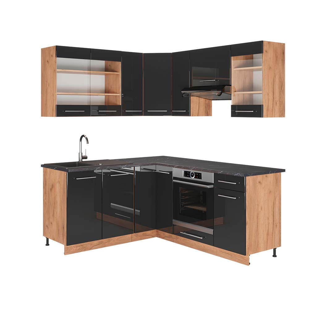 Vicco Eckküche Anthrazit, Eiche 190x206.8x60 cm