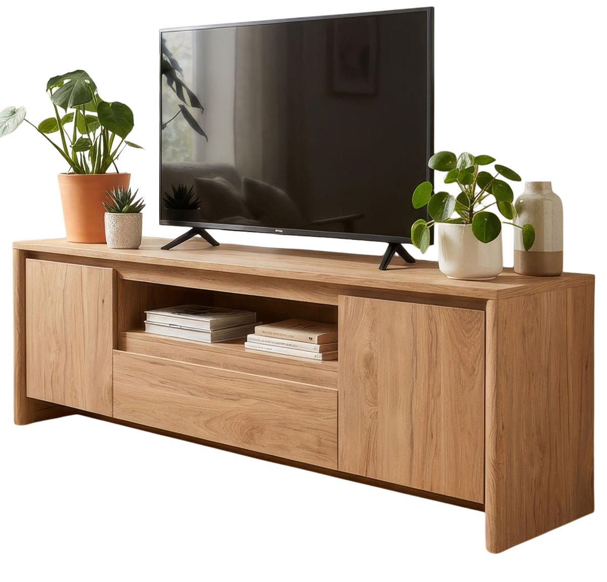 TV-LOWBOARD Hickory Walnuss 164 x 59 cm, TV Unterteil in modernem Design - Walnussfarben, Holzwerkstoff (163.5/59/40cm) - Furn.Design