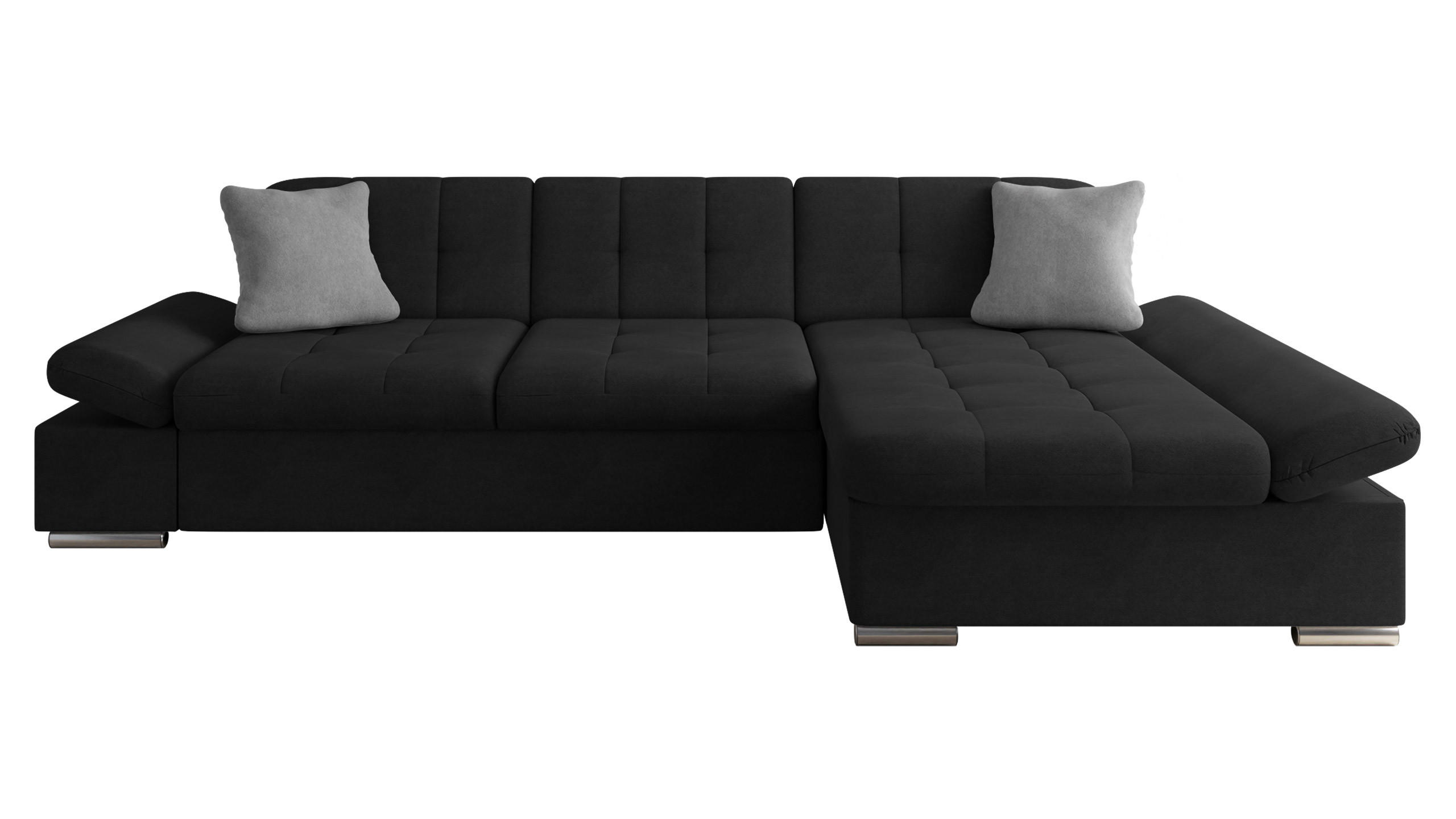 ECKSOFA Malwi, Seite: Rechts - Schwarz, Holz/Textil (278/161cm) - MIRJAN24