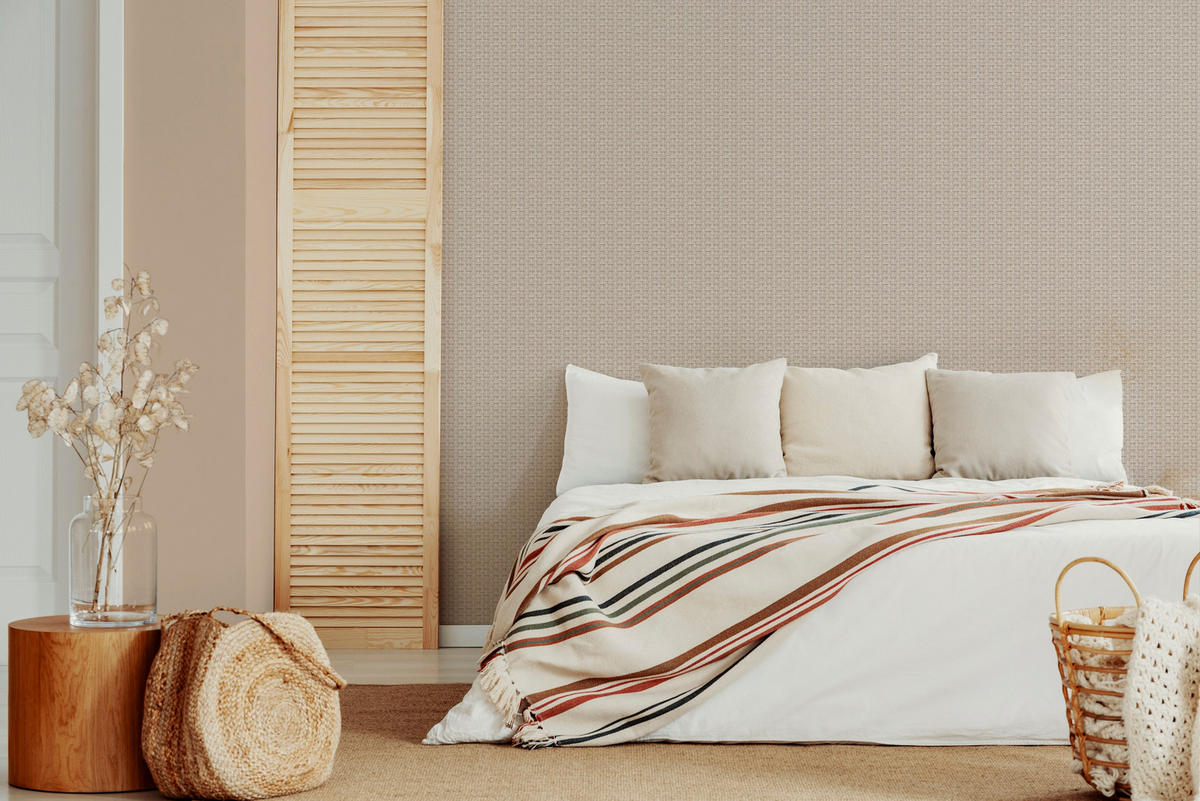 VLIESTAPETE Korbgeflecht neutral - Beige, Papier/Kunststoff (52/1000cm) - Easy Decor