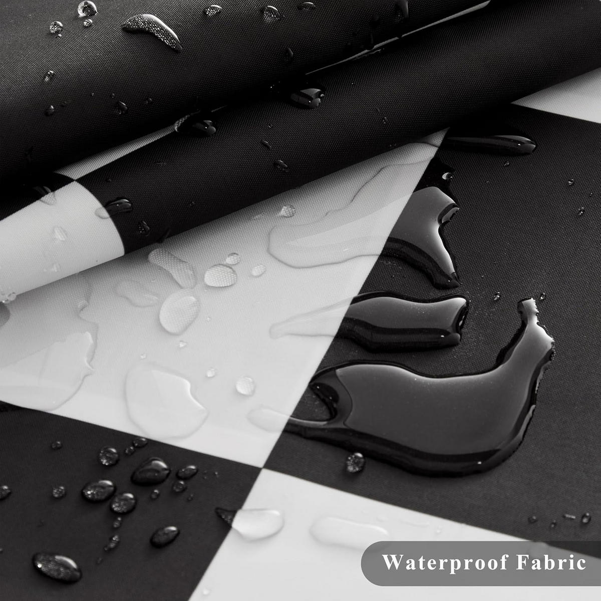 DUSCHVORHANG Karierter 180 x 180 cm - Schwarz, Textil (180/180cm) - Kaket