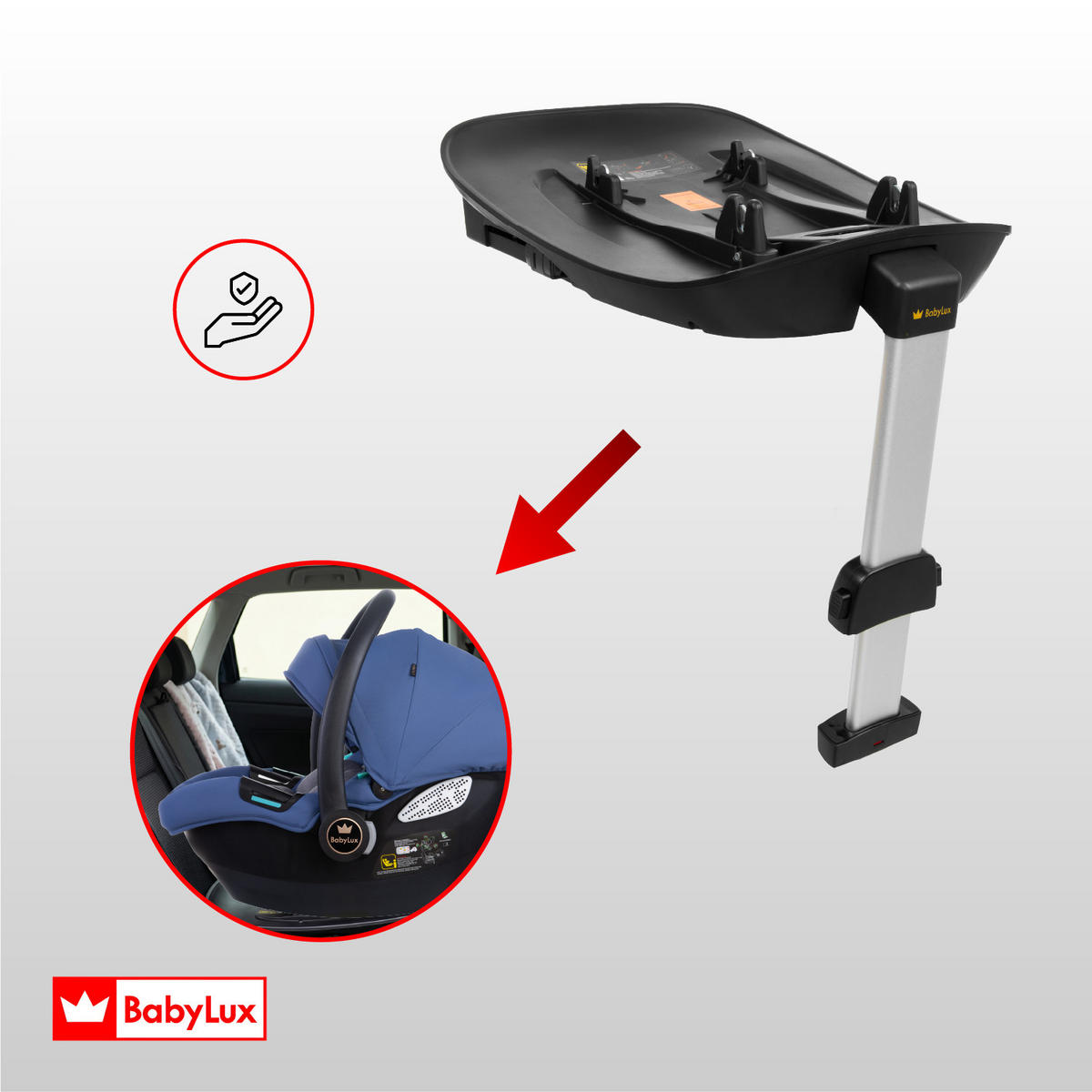 KINDERWAGEN Castor 4in1 Sapphire Babywanne, Reisebuggy, Autositz, Isofix Basis - Blau/Schwarz, Textil/Metall (58/98cm) - BabyLux