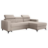 COLTAR Milano, Dreapta 2R+LC - bej/negru, material textil/lemn (172/236cm) - MIRJAN24
