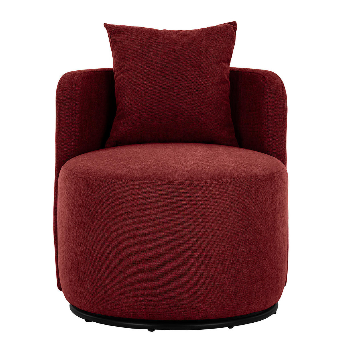 SESSEL - Bordeaux/Schwarz, Textil/Metall (73/67/75cm) - home24