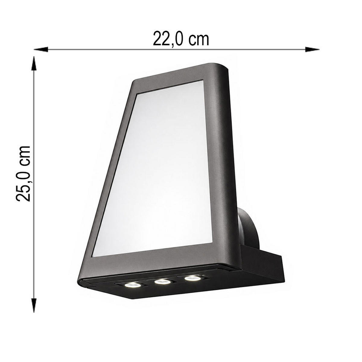 LED AUSSEN-WANDLEUCHTE Alu Anthrazit - Anthrazit, Metall (22/25/11.4cm)