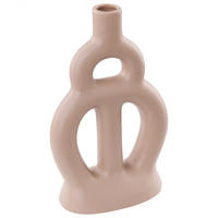 BLUMENVASE Porzellan beige Kozani - Beige, Keramik (28cm) - Beliani