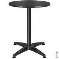 BISTROTISCH aus Aluminium Frederic, höhenverstellbare Kunststofffüße, schwarz - Schwarz, Holz (67/67/110cm) - tectake