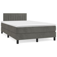 BOXSPRINGBETT MIT MATRATZE DUNKELGRAU 120X200 CM SAMT - Dunkelgrau, Holz/Textil (120/200cm) - vidaXL