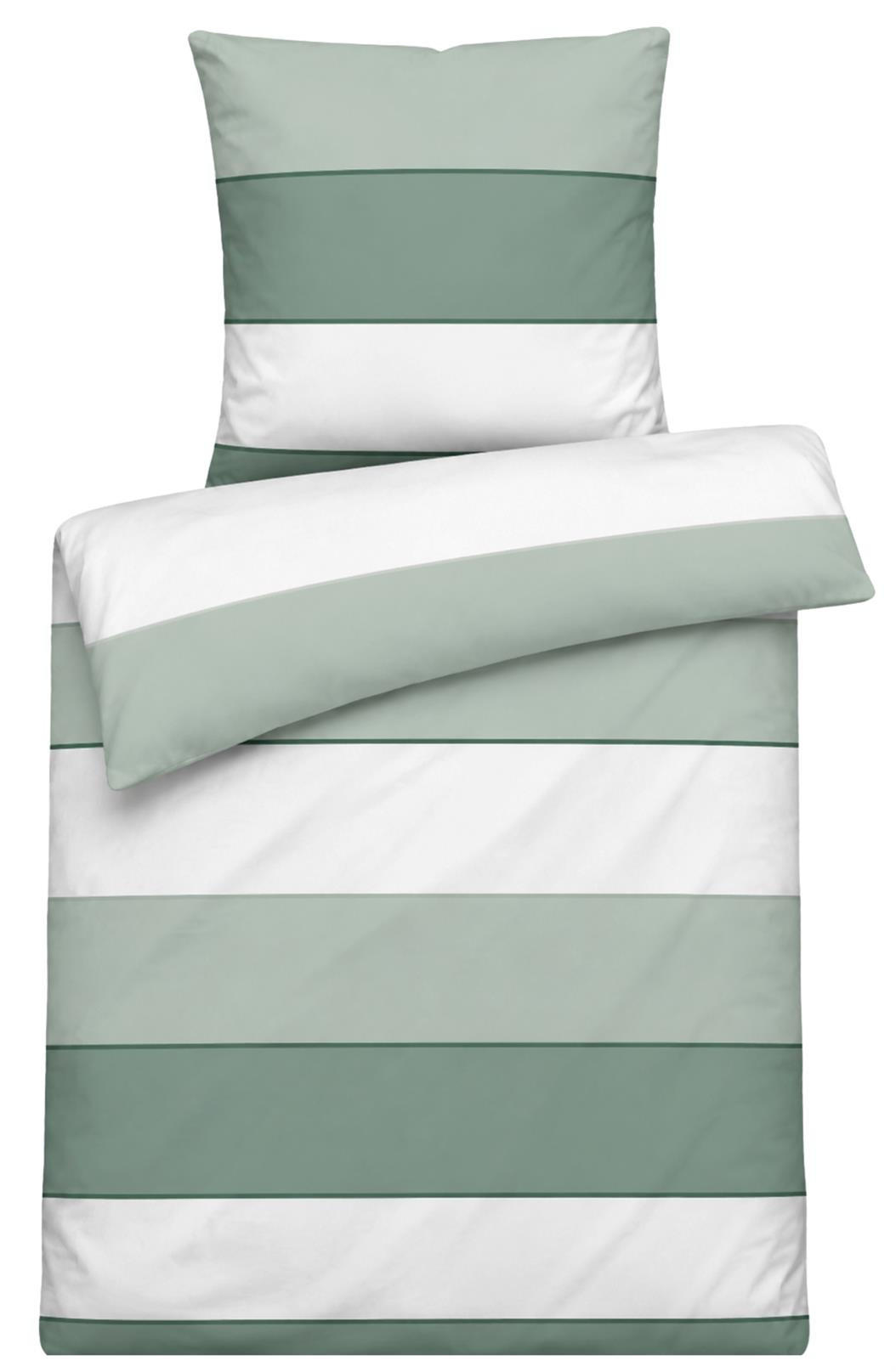 Carpe Sonno Mako-Satin-Bettwäsche Grün 135x200 cm