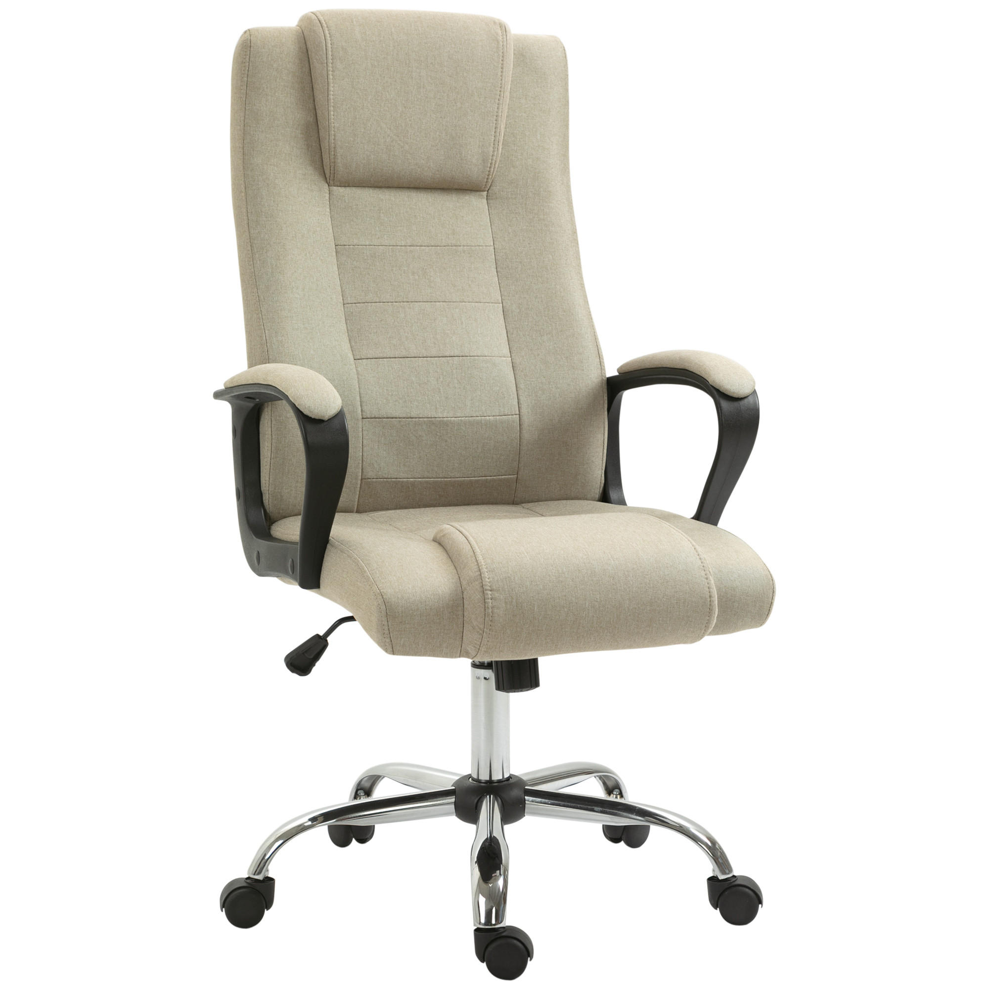 BÜROSTUHL mit Wippenfunktion 62 x 76 x 110-119 cm Beige - Beige, Kunststoff (62/119/76cm) - Vinsetto