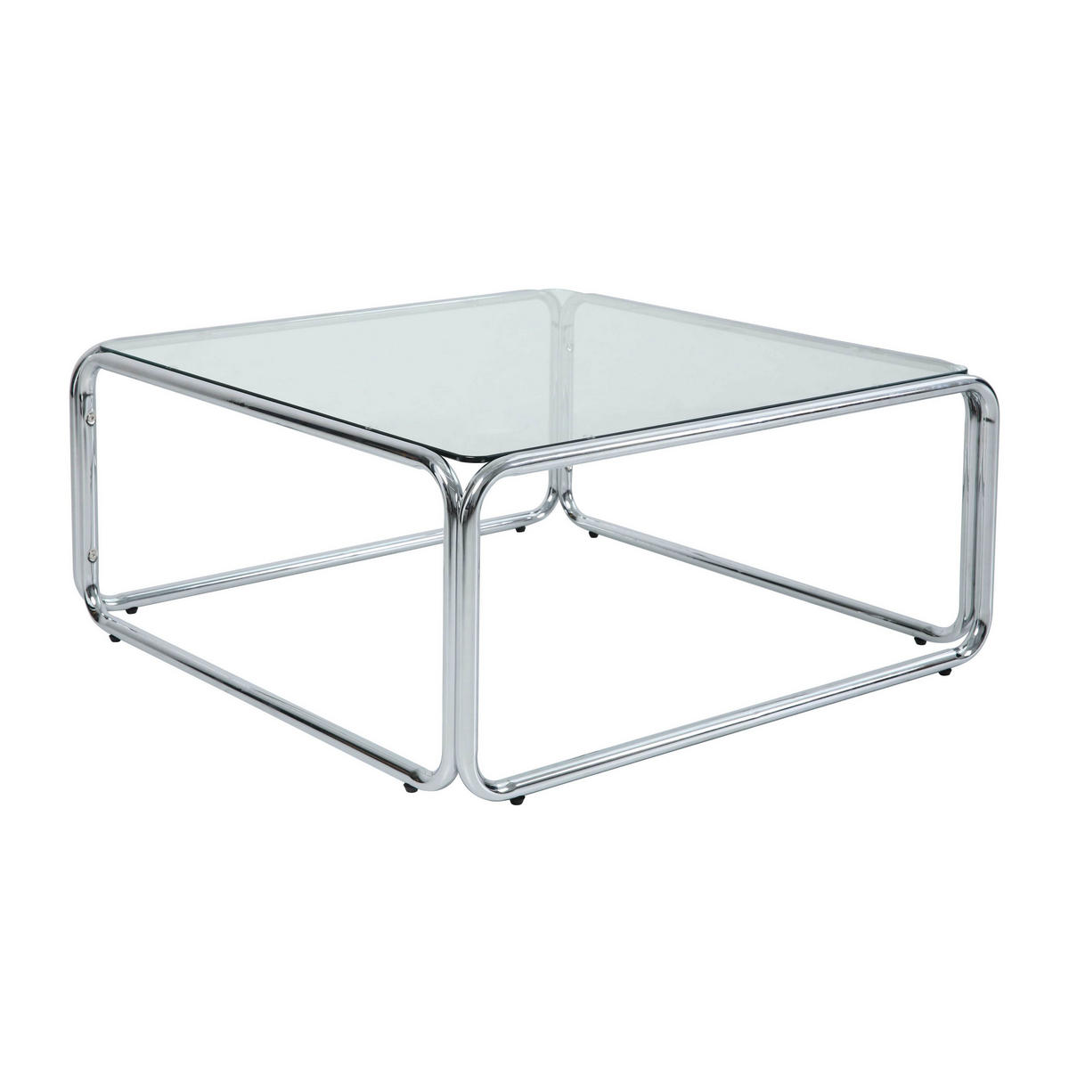 COUCHTISCH, Transparent - Transparent, Glas/Metall (90/90/40cm) - Oviala